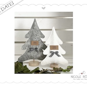 Stickdatei ITH 18x13 2er Set Weihnachtsbäume mit Einschub als Mitbringsel, Tischkarten, Weihnachtsgrüße .... Kleine Geschenke...