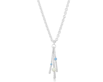 Silver Multi opal Handmade pendant