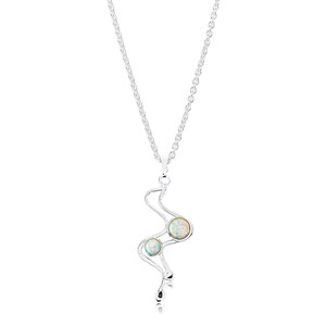White Opal and Silver Pendant, opal necklace, Handmade Opal Necklace,