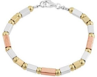 Square Gold and Silver Handmade Bracelet, gold bracelets,