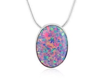 Sterling Silver Purple Opal Pendant