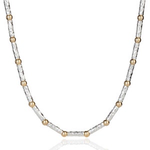 Gold and Silver Handmade Hammered Necklace