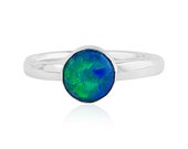 Sterling Silver and Blue Jelly Opal Ring