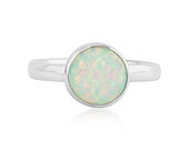 Sterling Silver and White Opal Ring