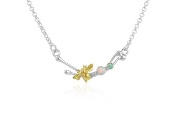 Opal Animal Necklace (Dove, Owl, Bee & Rabbit)