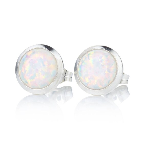 Large opal stud earrings deals