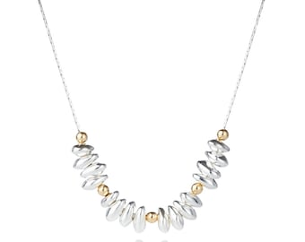 Sterling Silber Nugget Halskette: Gold Filled Perlen, Handgemacht