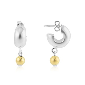 Gold and Silver Contemporary Hoop Earrings, chunky hoops,