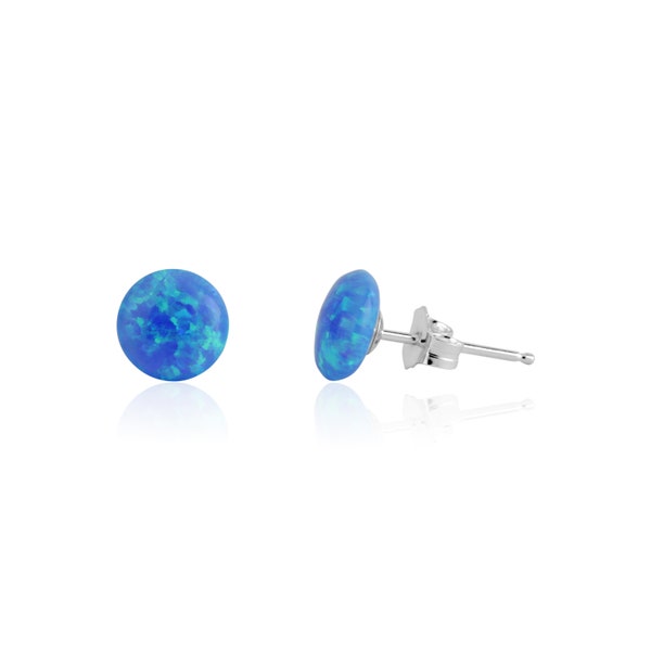 8mm Opal Button Earrings (8 other colours avaliable)