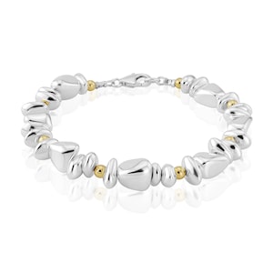 Gold & Silver Nugget Handmade Bracelet, Designer Bracelets,