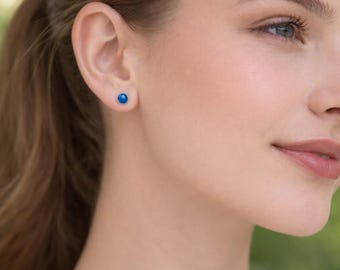 4mm Opal Studs, Opal Bead Earrings, small opal studs