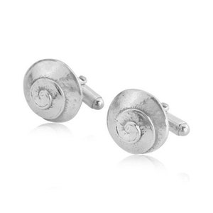 Sterling Silber Schneckenhaus Manschettenknöpfe: Handmade Schmuck