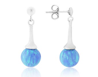 Silver Opal Drop Earrings, opal earrings,