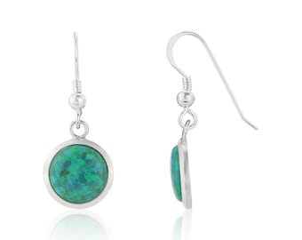 Forest Green Opal Drop Earrings, opal earrings