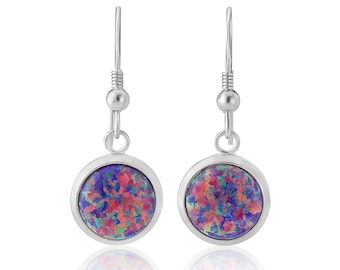 Purple Opal Drop Earrings, purple earrings, opal earrings, long opal earrings