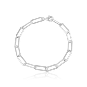 Paperclip Silver Unisex Link Bracelet, chain bracelets, medium bracelets, unisex bracelets,