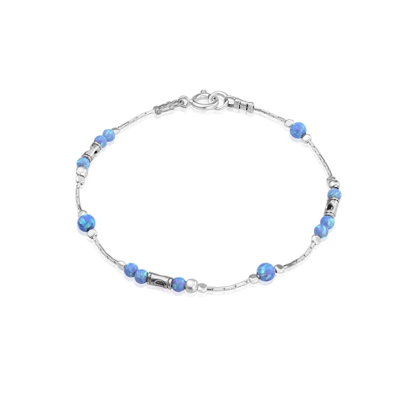 Silver and Blue Opal Bracelet