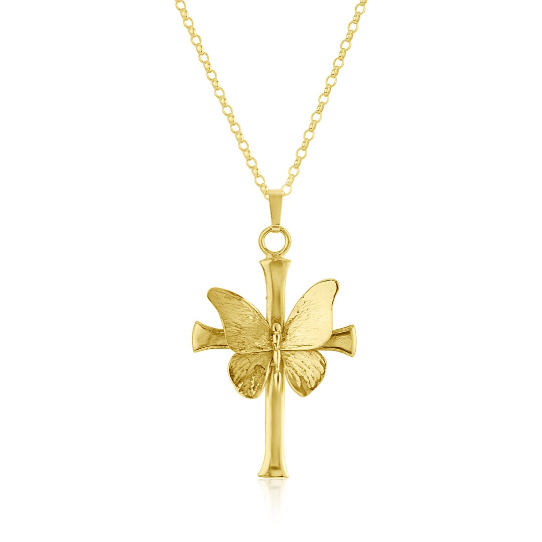 Butterfly cross necklace Clearance