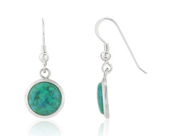 Forest Green Opal Drop Earrings