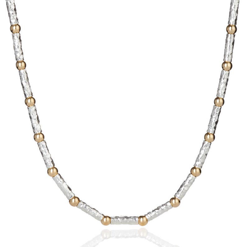 Gold and Silver Hammerd Necklace