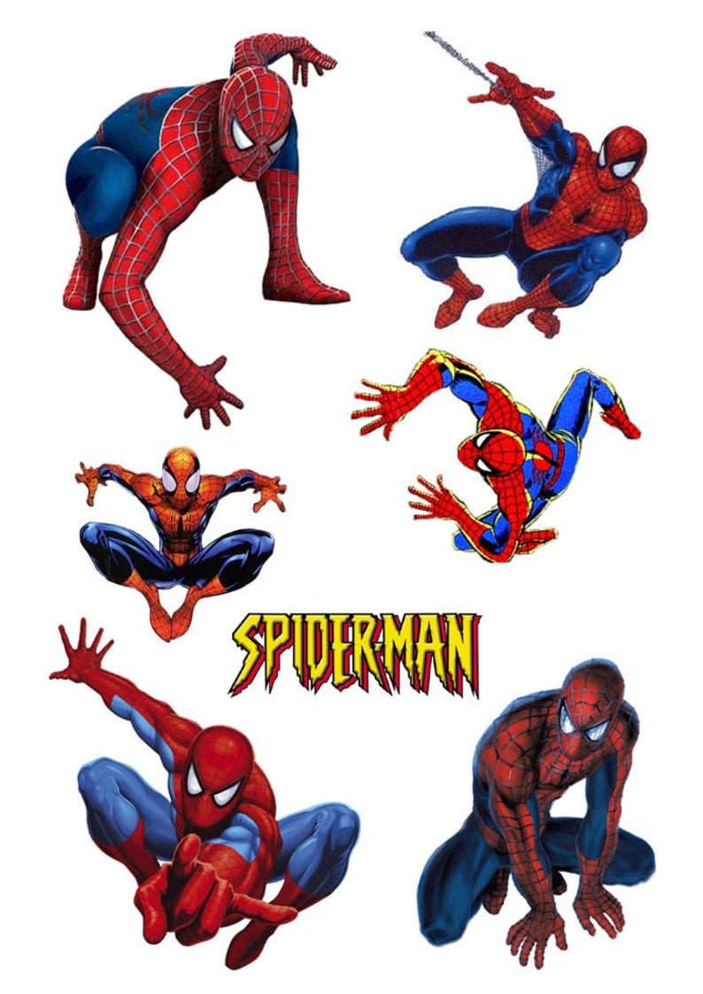 set of 7 stickers stickers spiderman comics printed vinyl