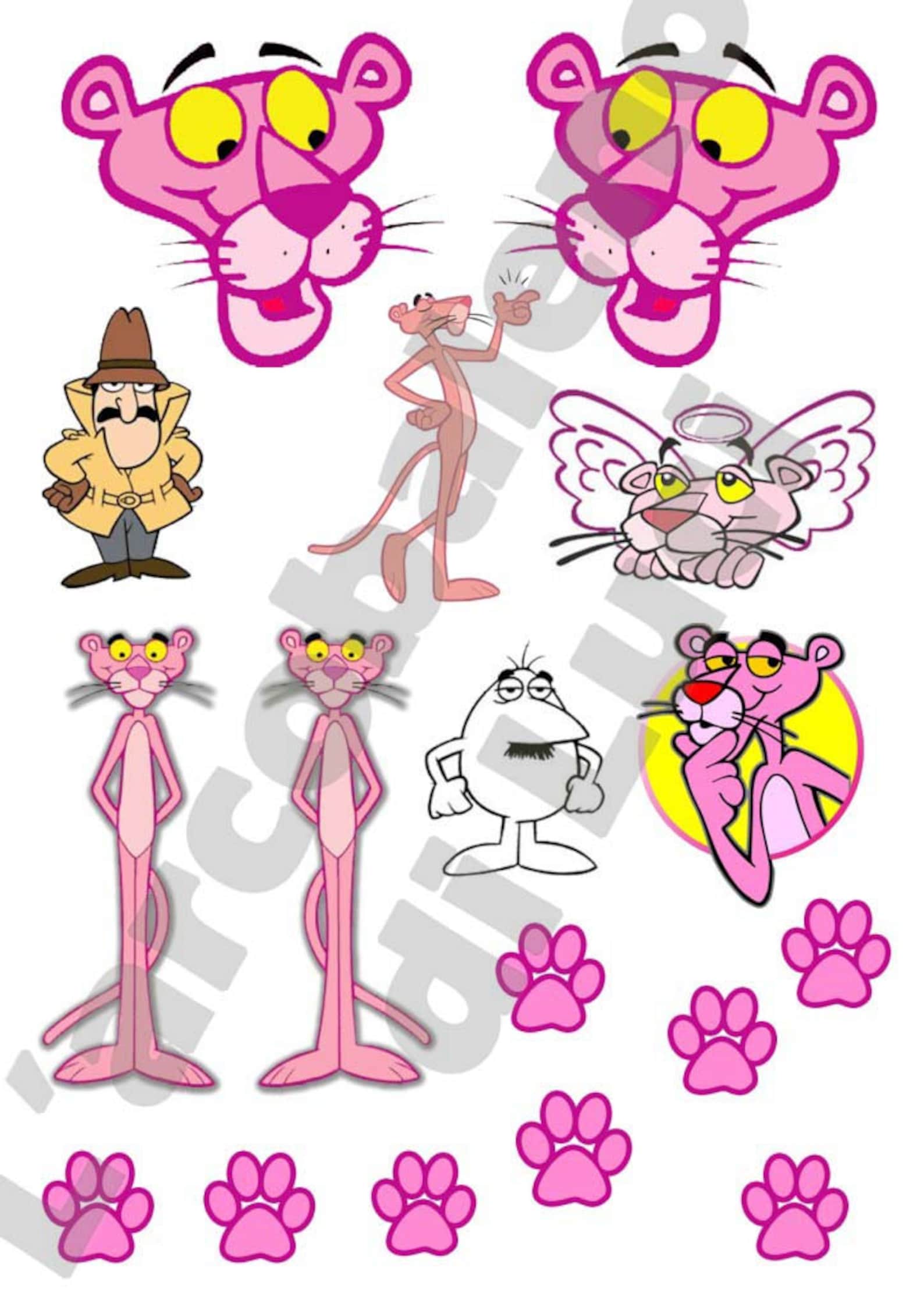 Set of 17 Stickers stickers The Pink Panther cartoon printed | Etsy