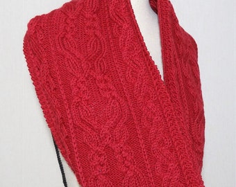 Infinity cable scarf knitting pattern