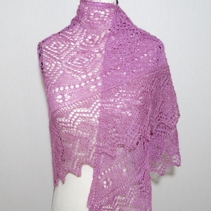 Patron tricot châle dentelle triangulaire top down Eleonore