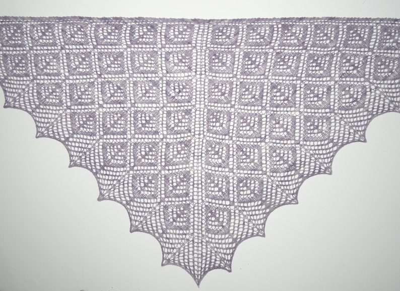 Knit Top Down Triangle Lace Shawl Pattern - Etsy