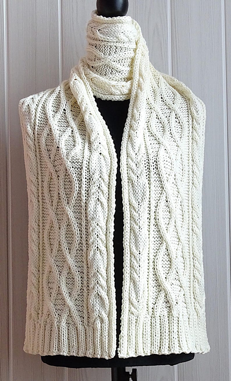 Cable Knit Scarf Pattern - Etsy