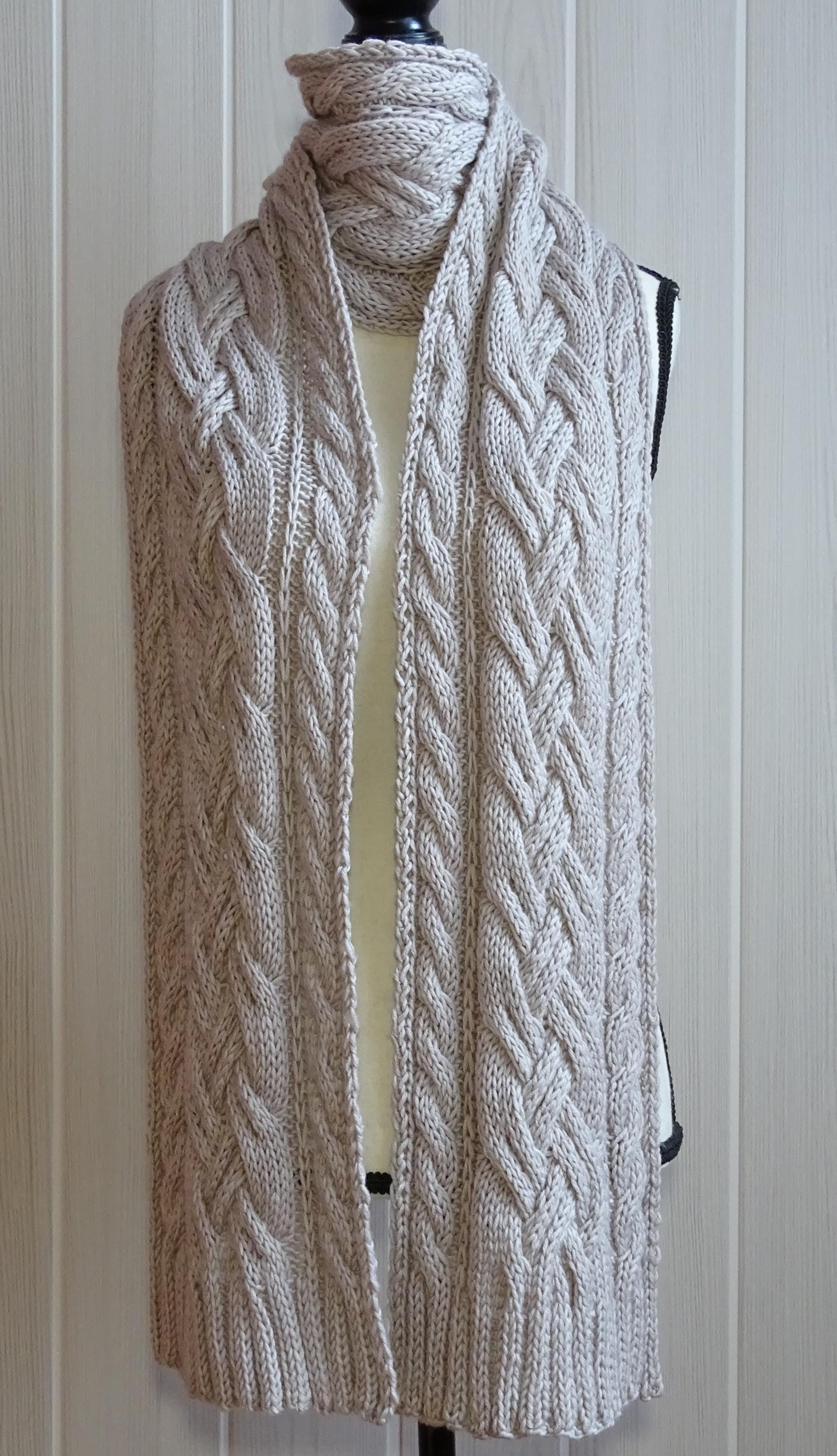 Easy Cable Knit Scarf Pattern - Etsy