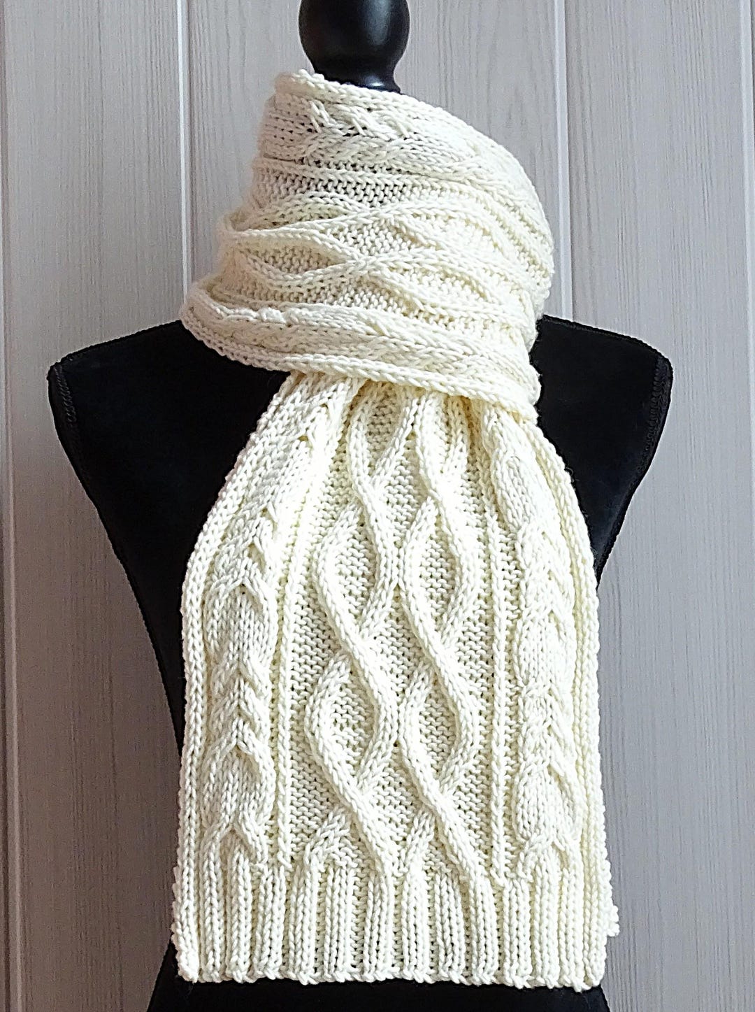 Cable Knit Scarf Pattern - Etsy