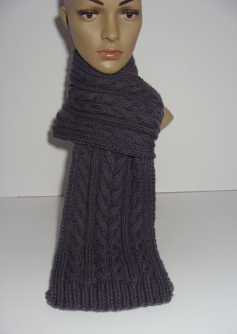 Cable Knit Scarf Pattern Easy Cable Knit Scarf Pattern Etsy