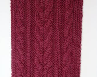 Easy cable men woman knit scarf pattern