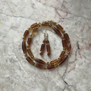 Dark Yellow Necklace and Earring Set