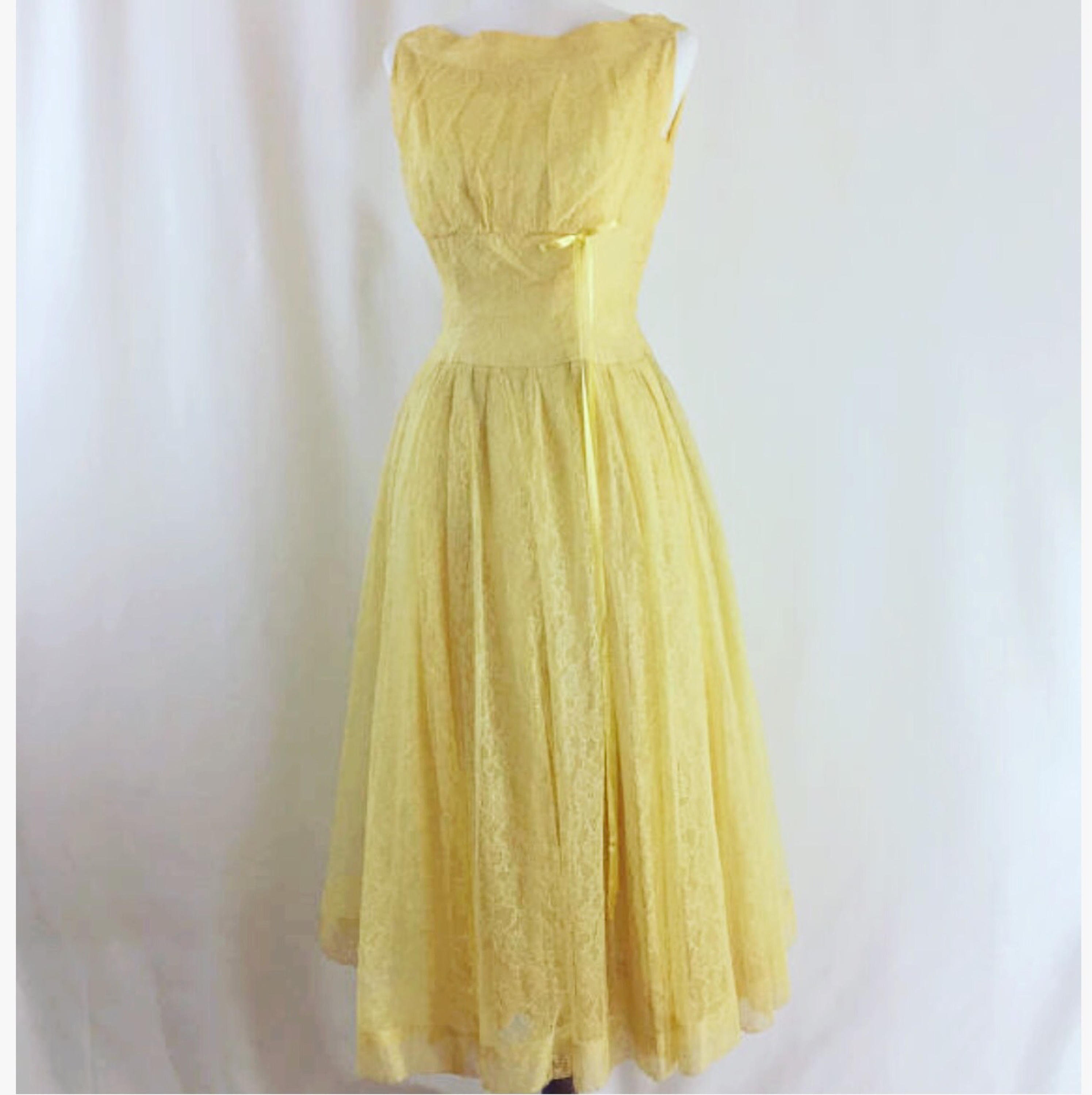 50s yellow dress