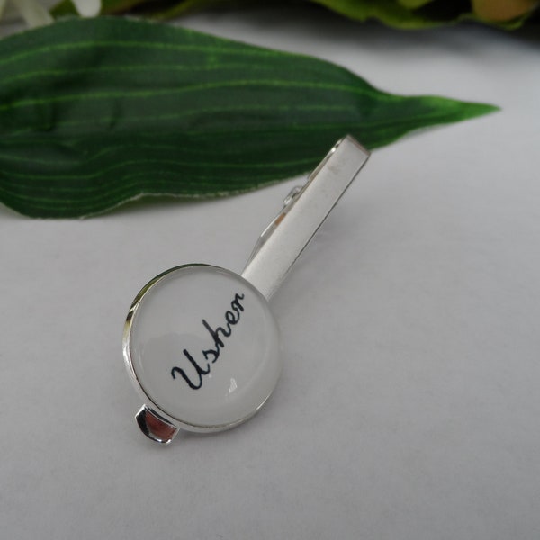 Usher Tie Pin, Tie Pin, Wedding Tie Pin, Wedding Tie Clip, Wedding Keepsake Gifts