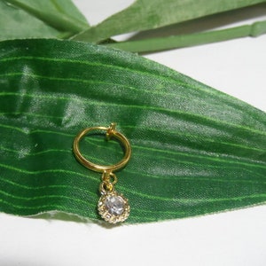 Rhinestone Clip On Belly Button Navel Ring, Fake Belly Button Ring, No Pierce Belly Button Ring
