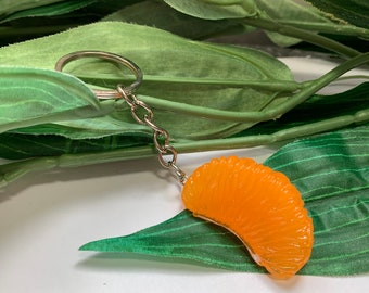 Orange slice Keychains, novelty keychains, orange keyrings, birthday gifts,Tween gifts, teen gifts, orange gifts