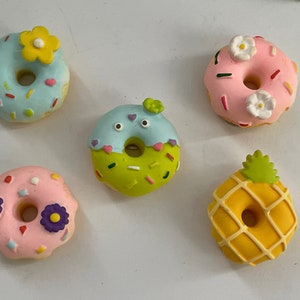 Set of 5 Doughnut Magnets, Doughnut Magnets, Fridge Magnets, Locker Magnets, Novelty Magnets