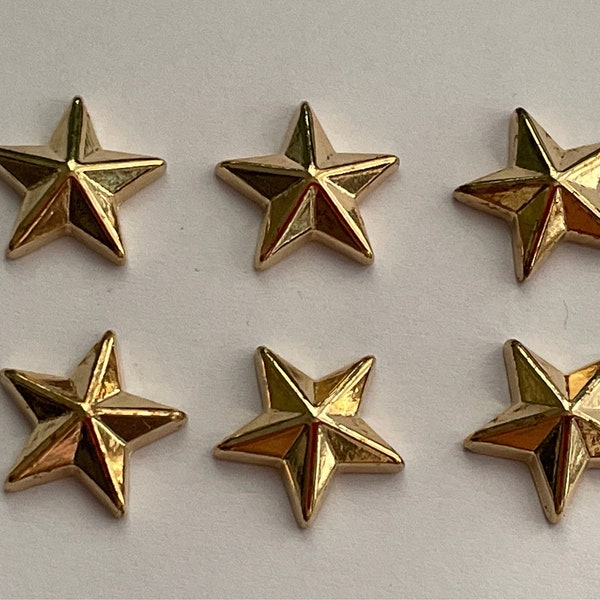 Set of 6 Mini Gold Star Magnets, Star Magnets, Fridge Magnets, Locker Magnets, Novelty Magnets