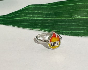 Child's adjustable Fire ring, kids rings, girls rings, boys flame ring, little boys gifts, boys ring, Christmas gifts