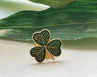 Four Leaf Clover Tie Pin, Clover Tie Pin, Lucky Clover Lapel Pin, Tie pin accessories,Tie Pin