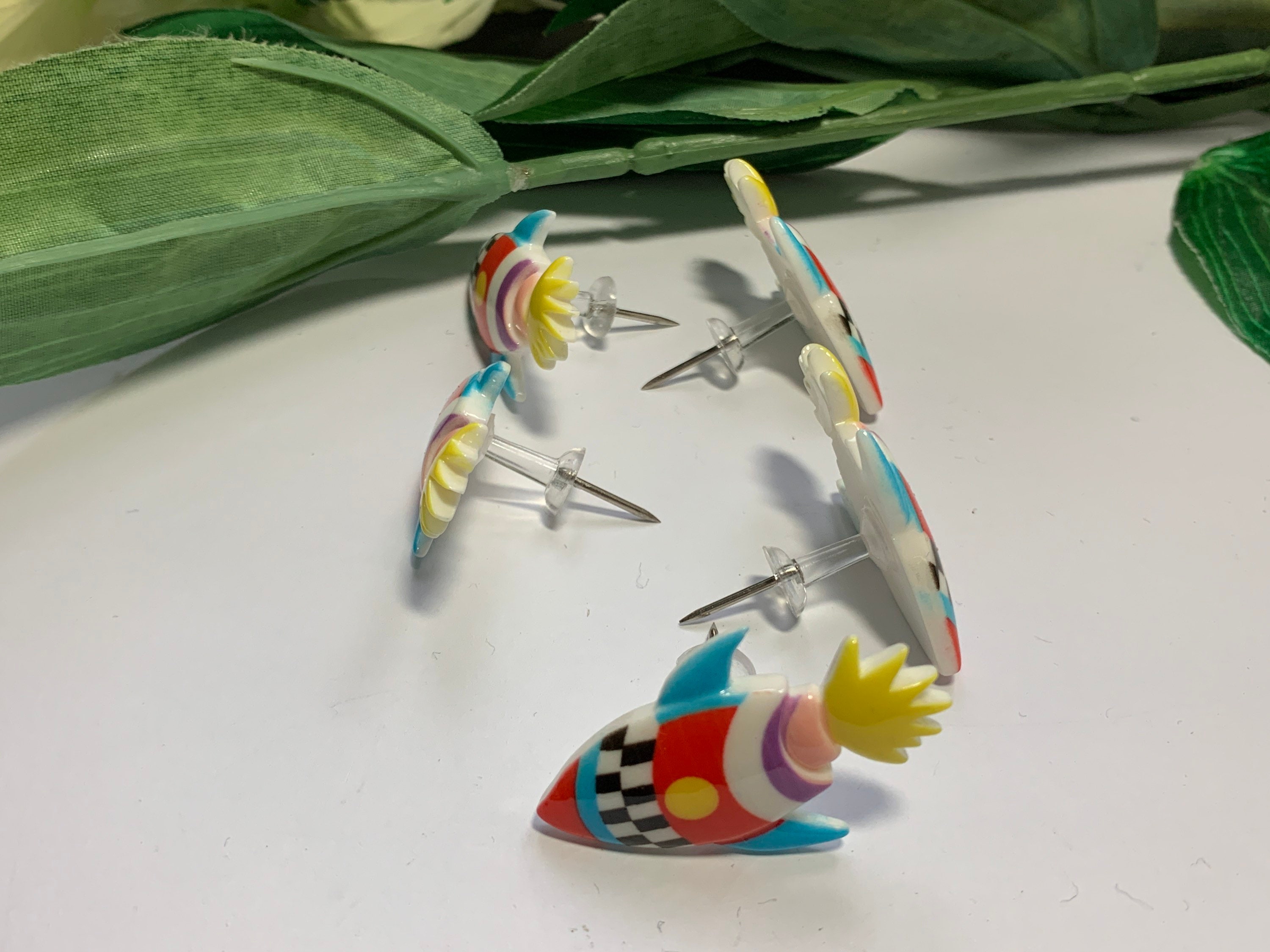 Rocket ship Push Pins Novelty Push pins Decorative Push Etsy