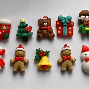 Lot de 10 mini aimants de Noël, aimants de Noël, aimants de réfrigérateur, aimants de casier, aimants de fantaisie