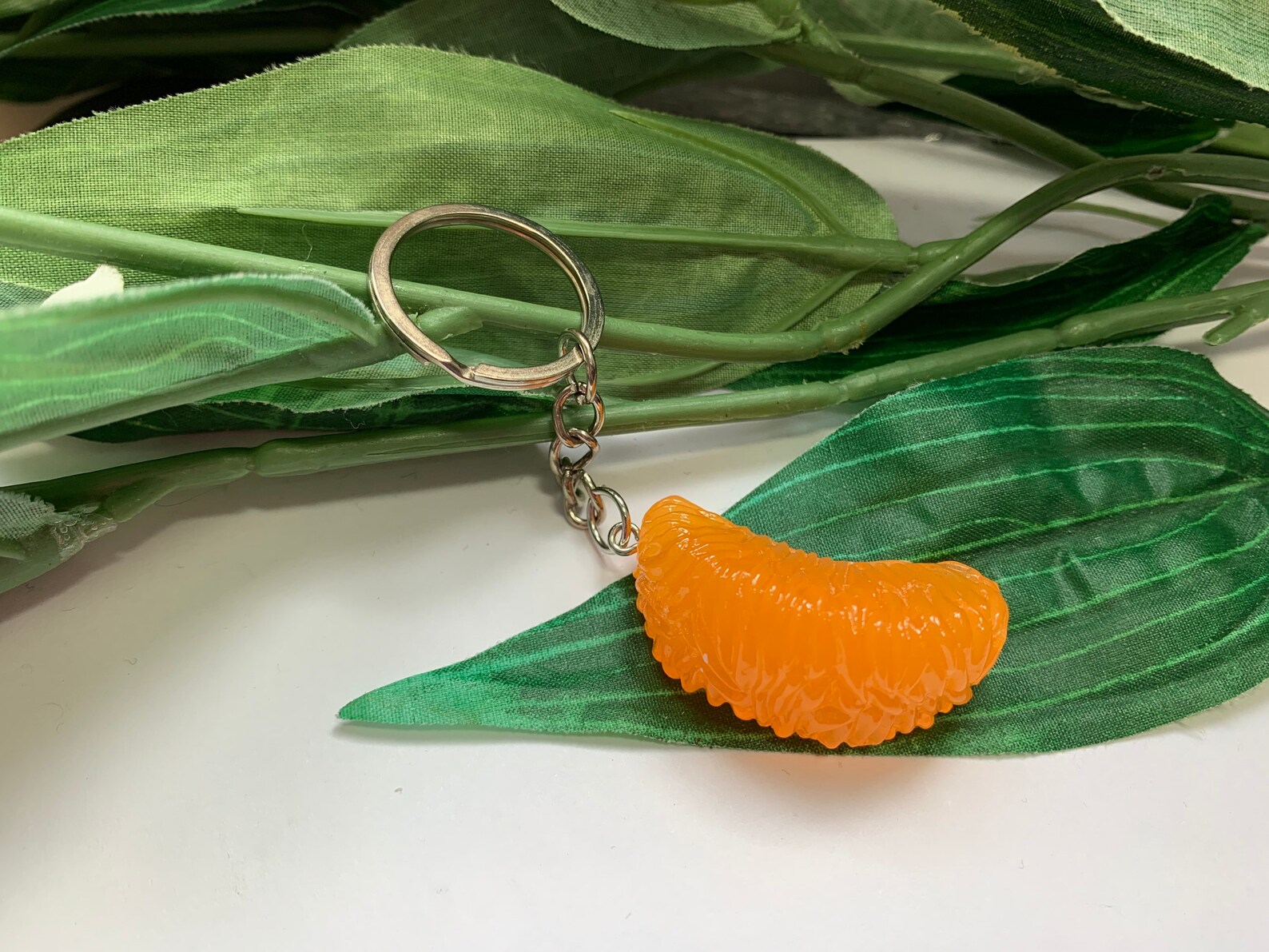 Orange Slice Keychains Novelty Keychains Orange Keyrings Etsy