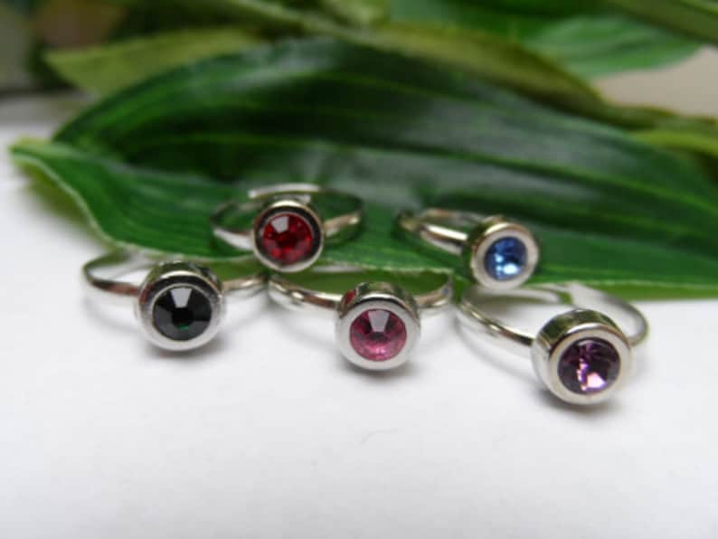 Child's Adjustable Birthstone Ring Kids Rings Girls Etsy UK