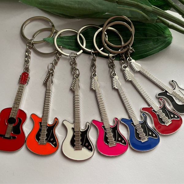 Guitar Keychain, Novelty Keychain,  Guitar keyrings, Christmas Keychains, guitar gifts