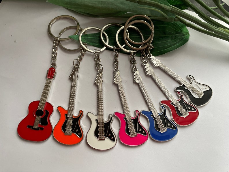 Guitar Keychain Novelty Keychain Guitar keyrings Christmas Keychains guitar gifts