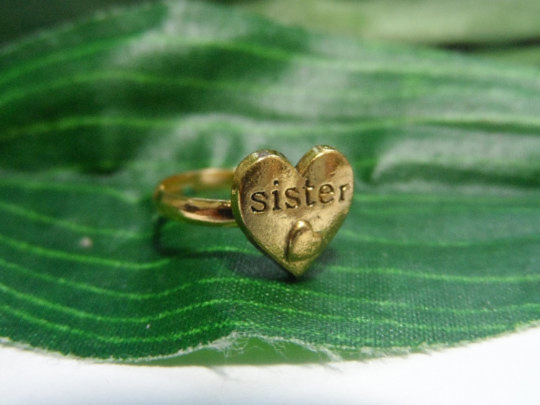 Child's Sister Adjustable Ring, Girls Birthday Gift, Girls Rings, Kids